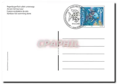 Ryba tęczowa — Série de timbres suisses 2001 — éditeur: Helvétia — Rewers