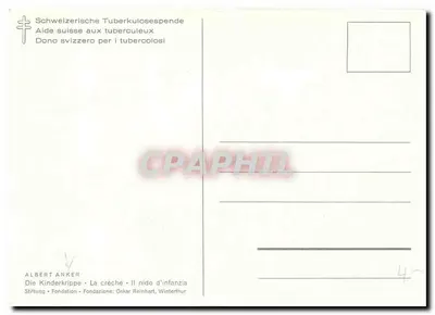 Dzieci przy stole — posiłek w przedszkolu — Albert Anker, Winterthur — Rewers