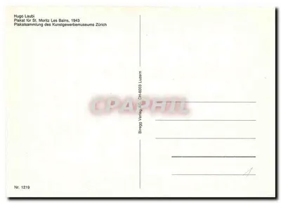 St. Moritz — estação termal — Hugo Laub, 1943 — Verso