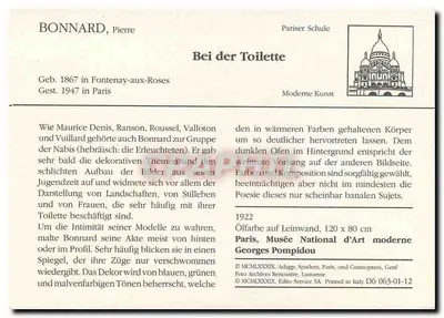 Nua diante do espelho — Pierre Bonnard — Pariser Schule — Verso