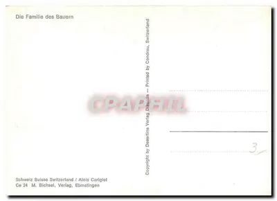 De boerenfamilie — Zwitserland — uitgever M. Bichsel, Ebmatingen — Achterkant