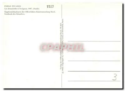 Dziewczyny z Avignonu — studium — Verlag der Öffentlichen Kunstsammlung Basel, W.60/1 — Rewers