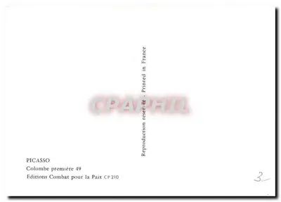 Pomba primeira 49 — Éditions Combat pour la Paix — CP210 — Verso