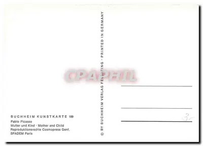 Matka i Dziecko — reprodukcja dzieła Pablo Picassa — wydawca Buchheim Verlag — Rewers