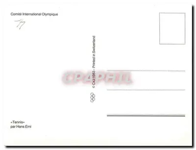 Tenis — dzieło Hansa Ernia — Międzynarodowy Komitet Olimpijski — Rewers