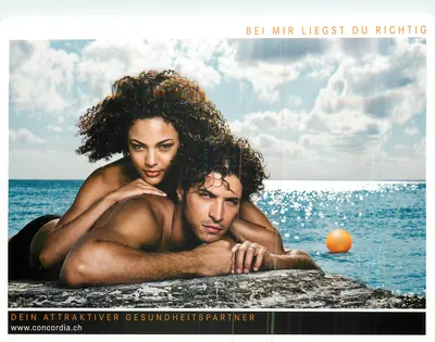 Casal à beira do mar — propaganda para Concordia — MASAN's AMBIENT MEDIA AG, Série 3007-08-09 D