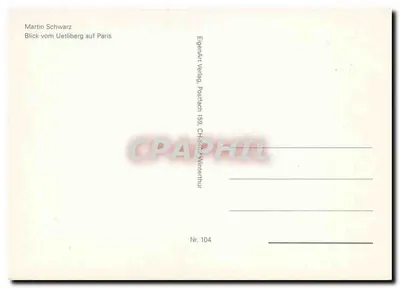 Parijs — luchtfoto vanaf de berg Valérien — EigenArt Verlag, Postfach 159, CH-8402 Winterthur, Nr. 104 — Achterkant