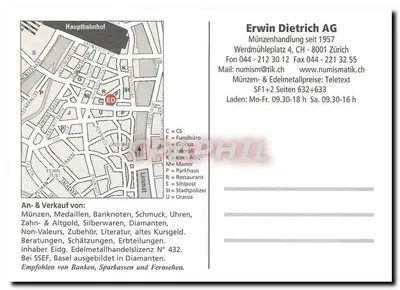 Moedas & Medalhas - Erwin Dietrich AG - Zürich — Verso