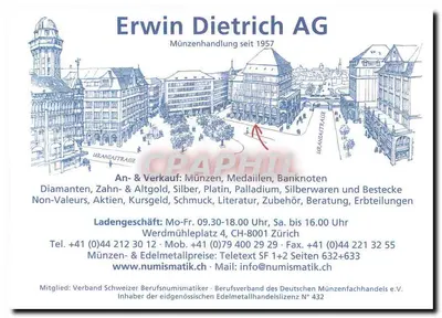 Mercado de moedas — Erwin Dietrich AG — Zurique — Verso