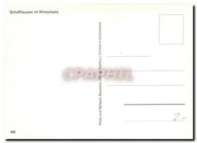 Schaffhausen — widok zimowy — E. Baumann, Winterthur, nr 485 — Rewers