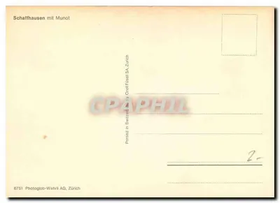 Schaffhausen z Munot — widok na rzekę i zamek — Photoglob-Wehrli AG, Zurych, nr 6751 — Rewers