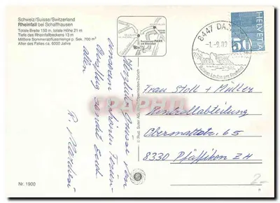 Rheinfall — Saudação do Rheinfall — Rud Suter AG, Nr. 1900 — Verso
