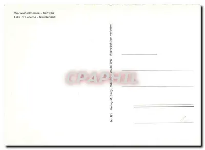 Lago de Lucerna — Suíça — editor M. Bärgi, n° R1 — Verso