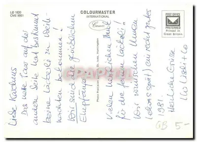 A Rainha Elizabeth II e o Príncipe Philip, Duque de Edimburgo — foto colorida — editor Colourmaster International — Verso