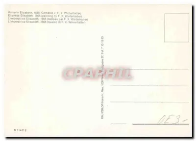 Cesarzowa Elżbieta — 1865 — obraz F. X. Winterhaltera — wydawca RAU-COLOR — Rewers