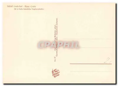 Castelo de Linderhof — Grotta Azul (grotta artificial de 10 m) — Garmisch-Partenkirchen, Nr. 97 — Verso