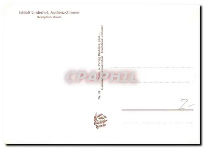 Schloß Linderhof, Audienz-Zimmer — Sala Odbioru — Verlag Bächeler, Nr. 92 — Rewers