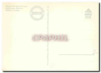 Sypialnia — Königsschloss Herrenchiemsee — wydawca Müller Prien — Rewers
