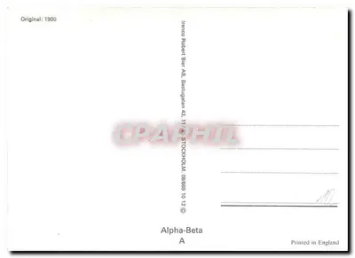 Cérebro em uma letra A — decoração de flores azuis — Alpha-Beta A — Verso