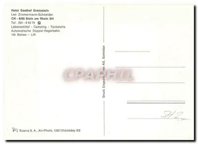 Hotel Gasthof Grenzstein — Stein am Rhein, Suíça — Druck Engadin Press AG, Samedan — Verso