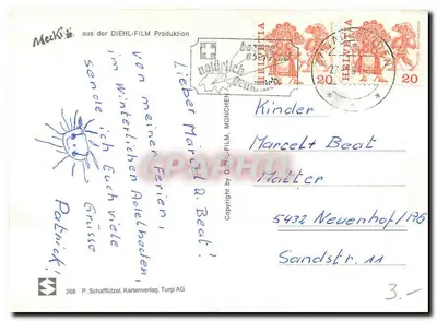 Iris in sci alpina — Svizzera — editore P. Schafflützel, n°368 — Verso