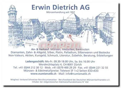 Mercado de moedas — Erwin Dietrich AG — Zurique — Verso