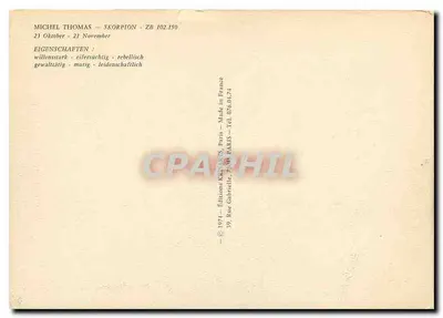 Selo do astro — Escorpião — Michel Thomas, ZB 102.150 — Verso