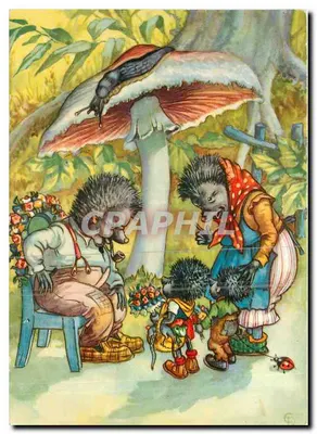 Família de esquilos na floresta — editor Verlag Hermann Neubert, série 226/A 2278