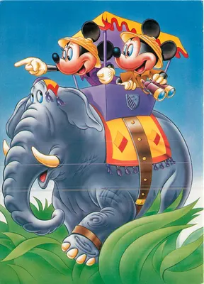 Mickey e Minnie em elefante — aventuras exóticas — Disney / Edmont-Verlag