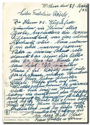 Bukiet róż — malowanie — Wilhelm Trübner — Rewers