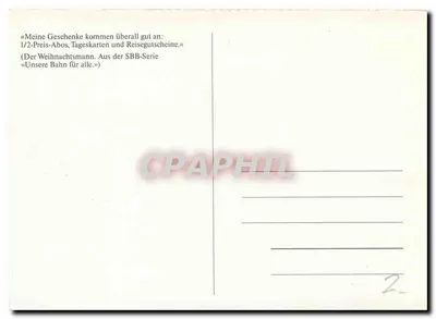 Papai Noel — carteiro — SBB-Série « Unsere Bahn für alle » — Verso