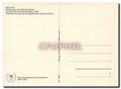 Zawody narciarskie wiosenne — 4. edycja — na Rochers de Naye — wydawca A. Trüb & Cie Aarau — Rewers