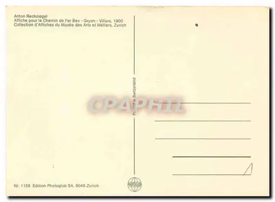 Alpes Vaudoises — Linha Ferroviária Elétrica Bex-Gryon-Villars — Cartaz original — Verso
