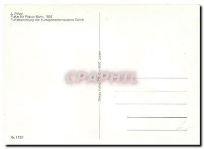 Pilatus-Bahn — Sommer-Fahrplan 1892 — Bireggo Verlag AG, CH-6003 Luzern — Verso