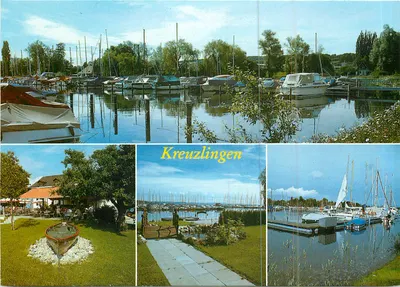 Kreuzlingen — porto de recreio e vista do lago — editor R. Gross, St. Gallen