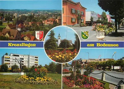 Kreuzlingen am Bodensee — vista panorâmica e monumentos — Rud. Suter AG, Zürich, n° 3094