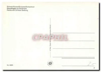 Kreuzlingen — castelo e jardim — editor Rüti Suter AG, Zürich, n° 4895 — Verso