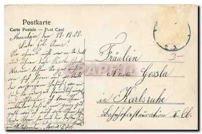 Mannheim. Rosengarten — widok budynku głównego — wydawca nieznany — Rewers
