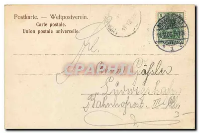 Dresda — Park miasta z wieżą Sternwart i katedrą jezuitów — Dr. Trenkler, Lipsk — Rewers
