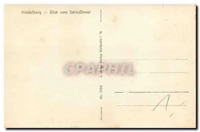 Heidelberg — Vista do Schloßhotel — J. Jäten Verlag, Nr. 1634 — Verso