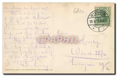 Mannheim a. Rhein — vue aérienne — Rheinischer Kunst- u. Postkarten-Verlag 'Hepp' Mannheim 118 — Rewers