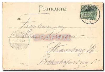 Het kasteel van Heidelberg — Het donjon vernietigd — Verlag v. Carl Lange, Heidelberg, N° 528 — Achterkant