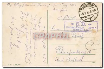 Mannheim — Waterturm com instalações — G.M.K. No. 3584 — Verso