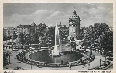 Mannheim — Friedrichsplatz com torre de água — Verlag von Mannheim, Nr. 236