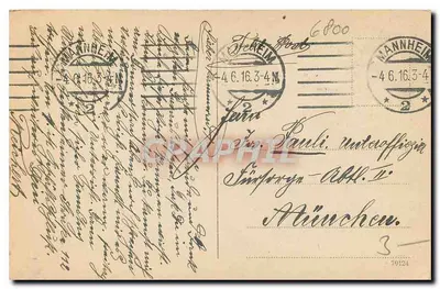 Mannheim — Friedrichsplatz com Wasserturm e Rosengarten — editor não identificado — Verso