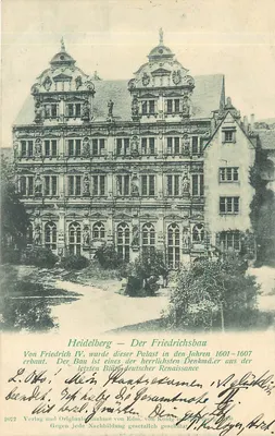 Heidelberg — O Friedrichsbau — Editora e fotografia original de Edm. von König em Heidelberg, 2072