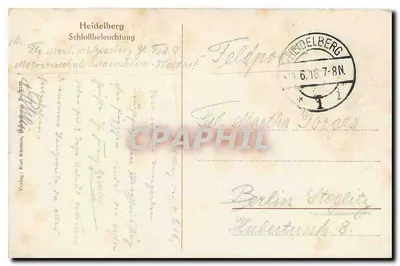 Heidelberg — Oświetlenie zamku — Wydawca: Karl Ritmann, Heidelberg Nr. 817 — Rewers
