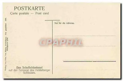 Statua Schaffella — Heidelberg — wydawca Königlich Heidelberger Königliche Postkarte 1907 — Rewers