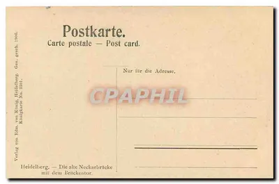 Augsburgo — Ponte Neckerbrücke — Verlag von König von Heidelberg, No. 3301 — Verso