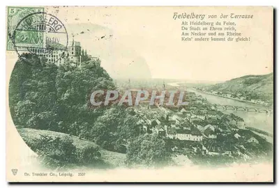 Heidelberg da Terraça — vista panorâmica — Dr. Trenkler Co., Leipzig, n° 2537